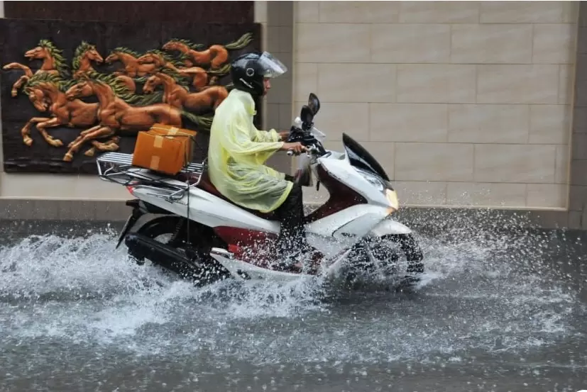 Scooter in the Rain